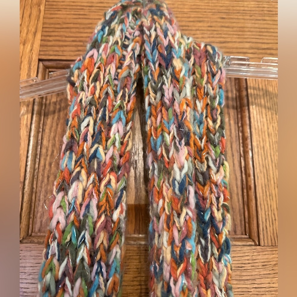 Handmade Multicolor Knit Scarf - Picture 5 of 5